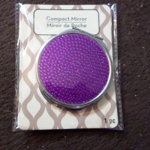 3"  Rhinestone Compact Mirror - Colors Vary